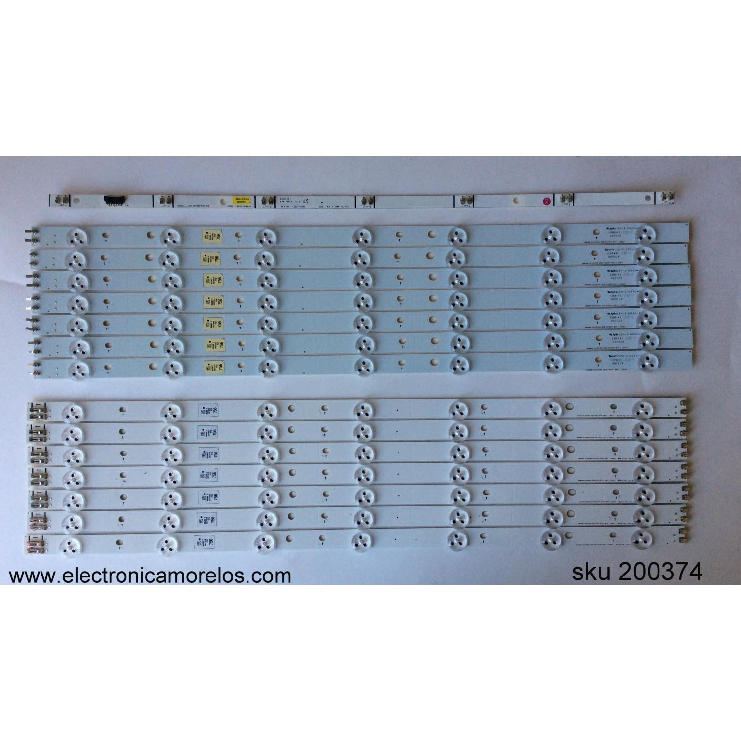 KIT DE LED´S PARA TV (14 PIEZAS) / SAMSUNG BN96-22648A / BN41-01843A / 2012SVS50 3228 / PANEL´S DE500CGM-C1 / DE500BGM-C1 / MODELOS UN50EH5000FXZA CH01 / UN50EH5300FXZA CH01 / UN50EH6000FXZA CH01 